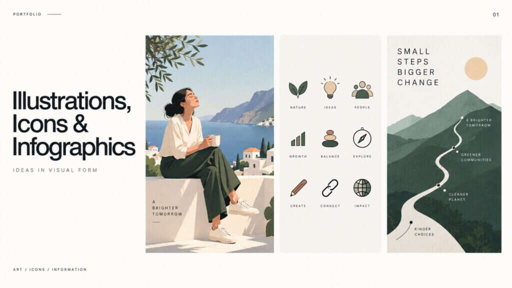 Illustration, Icon and Infographic Design