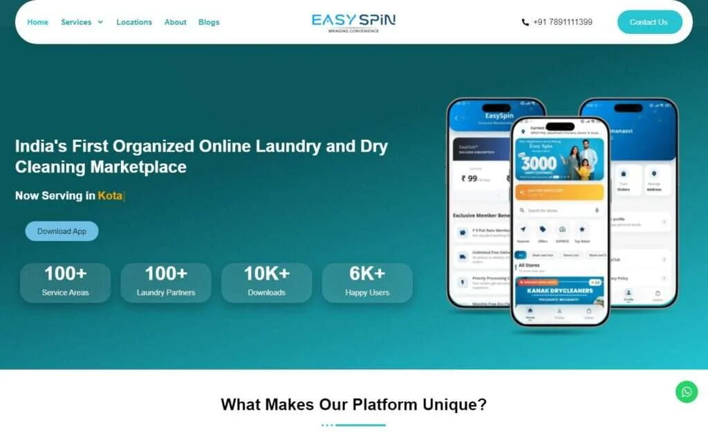 Easy Spin website screenshot