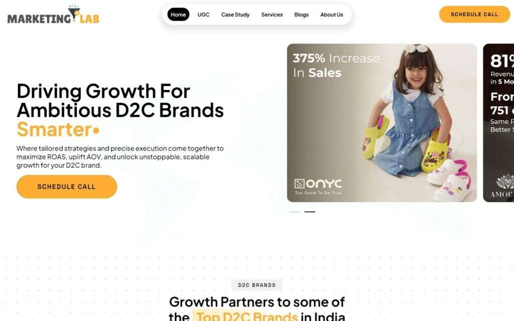 Marketing Lab website screenshot