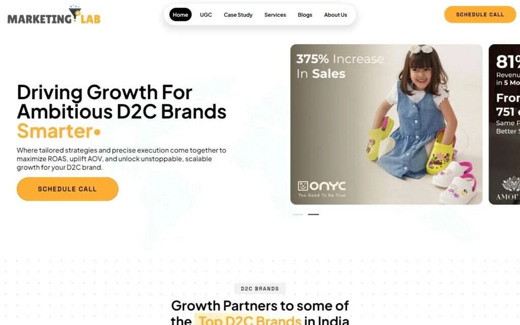 Marketing Lab website screenshot