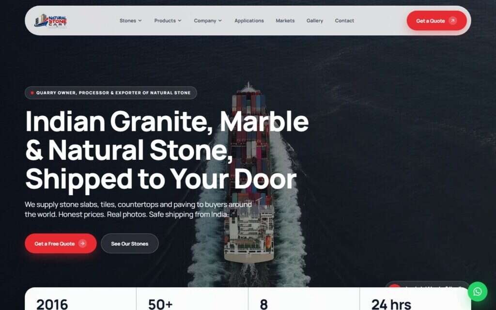 Natural Stone Cart website screenshot