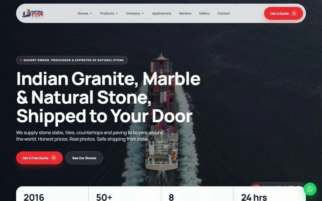 Natural Stone Cart website screenshot